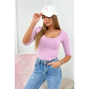 Blouse with a round neckline light purple