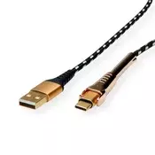 ROLINE kabel USB 2.0 USB-C - USB-A, 1 m, zlatno-crni 11.02.8920-10