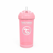 Twistshake bocica sa slamkom 360 ml 6+m pastel roza