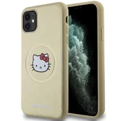 HELLO KITTY Hello Kitty usnjen etui Kitty Head MagSafe za iPhone 11/Xr - zlata