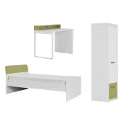 Decija soba Kinder - Set 2 - Krevet 120×200 (belo-zelena)