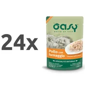 Oasy Natural Range Adult piščanec s sirom v želeju, vrečka - 70 g 24 x 70 g
