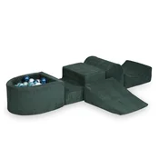 shumee Penasto igrišče s Hill Corduroy Green 100 žogicami: biserna, srebrna, kovinsko turkizna, kovinsko modra
