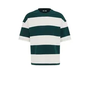 WE Fashion Majica temno zelena / bela