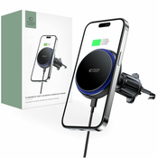 AVTO NOSILEC Z BREZŽIČNIM POLNJENJEM TECH-PROTECT MM15W-V4 MAGNETIC MAGSAFE VENT CAR MOUNT WIRELESS CHARGER 15W BLACK