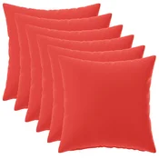 vidaXL Prevleka za blazino 6 pcs HEERLEN Rdeča 45 x 45 cm Poliester