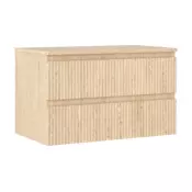 Mexen Rivel kopalna omarica za umivalnik 80 cm z delovno ploščo, 2 predala, reliefna, hrast - 91A20-08047-2-BFFC81