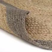 Rucno radeni tepih od jute sa sivim rubom 240 cm