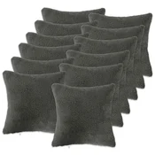 Vidaxl Prevleka za blazino 12 kos HEERLEN Temno siva 45 x 45 cm Bouclé