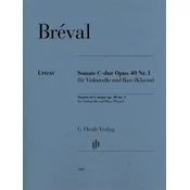 BREVAL:SONATE C-DUR OP.40 NO.1 CELLO AND PIANO
