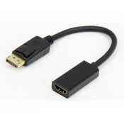 E-GREEN Adapter DisplayPort 1.4(M) HDMI 2.0(F) kabl 20cm crni