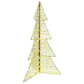Vidaxl Božično drevo Toplo bela 180 cm Ratan 240 LED