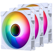 PHANTEKS PHANTEKS M25 Gen2 PWM D-RGB ventilator, 3 kos, z obrnjenimi lopaticami, 140 mm, bela