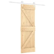 Vidaxl Drsna vrata Naravna in bela 70 x 210 cm Masiven borov les