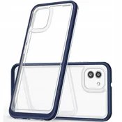 HURTEL Prozoren silikonski ovitek 3v1 za Samsung Galaxy A03 z modrim okvirjem