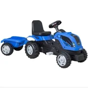 Deciji traktor sa prikolicom na pedale 956 plavi