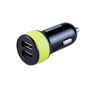 AVACOM avtomobilski polnilec z dvema izhodoma USB 5V/1A - 3, 1A, črno-zelen