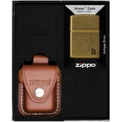 shumee Zippo vžigalnik Armor Flame, starinski medeninasti, darilo št. 2