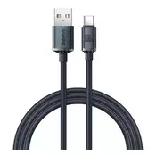 Baseus Crystal Shine USB Type-A na USB Type-C, 100W kabel za brzo punjenje i prijenos podataka, 2 m, crni CAJY000501