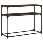 Vidaxl Konzolna mizica rjav hrast 100x35,5x75 cm inženirski les