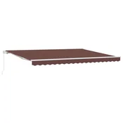 Vidaxl Ročno zložljiva tenda rjava 450x300 cm