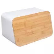 FIVE KUTIJA ZA KRUH S DASKOM ZA REZANJE MODERN 37X22.5X23.5CM METAL BIJELA