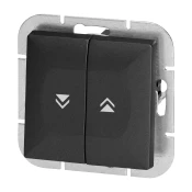 Ugradni prekidac žaluzina Pearl, 10A, 250V, WP-10P, crni