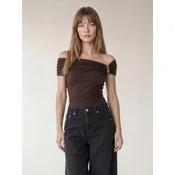 ARMIE Top The Julia Broche Slim-Fit Top rjava