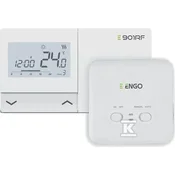 slomart Brezžični sobni termostat ENGO E901-RF programabilni tedenski površinski, bel, 2xAA