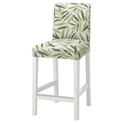 BERGMUND Barska stolica s naslonom, bela/Fagelfors raznobojno, 62 cm
