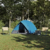 Kamping šator s krovom s pohranom Plava 275 x 230 x 140 cm taft