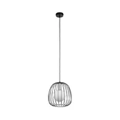 Luster na sajli BELL 1xG9/12W/230V precnik 24 cm crna/sjajni hrom