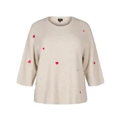 Zizzi Pulover MSUNNY HEART kit/svetlo modra/svetlo roza/rdeča