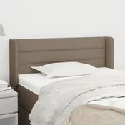 Vidaxl vidaXL Vzglavje postelje s krilci, sivo-rjavo, 103x16x78/88 cm, blago