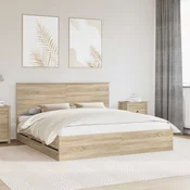 Krevetna konstrukcija s ladicama Sonoma hrast 200 x 200 cm