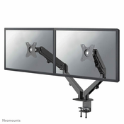 SLOMART Neomounts črna desk monitor arm z nastavljivim višinskim plinom, podporo za 2 zaslona in kavljem za kable