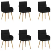 Trpezarijske stolice 6 pcs Tkanina Crna 60 x 56 x 96 cm