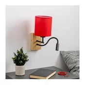 Brilagi - LED zidna lampa NUBILA WOOD 1xE27/25W/230V + LED/3W hrast/crvena