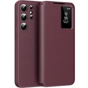 GS Ovitek denarnica za Samsung Galaxy S26 Ultra Smart View, bordo