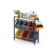 Songmics Stojalo za zaboje 2 nivoja 40x1054x1173 cm rjavo