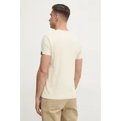 Bombažna kratka majica Alpha Industries moška, bež barva, 100501CB