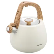 slomart Kuhinjski lonec s piščalko, bež, leseni ročaj, 2,5 L, KLAUSBERG