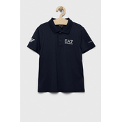 Majica za djecake EA7 Boys Jersey Polo Shirt - navy blue