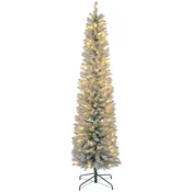 Homestar Božično drevo 210 cm z LED svetlobno verigo, negorljivo, kovinska podlaga, zeleno
