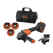 BLACK+DECKER Akumulatorska kutna brusilica 115 mm s priborom BCG6L8F1S