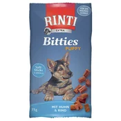 RINTI Extra Bitties Puppy piščanec - Varčno pakiranje: piščanec & govedina 12 x 75 g