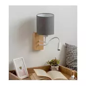Brilagi - LED zidna lampa NUBILA WOOD 1xE27/25W/230V + LED/3W hrast/bela/sv. siva