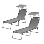Songmics Ležalnik 189x53x285 cm Siva