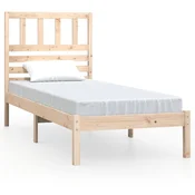 Vidaxl Posteljni okvir 75x190 cm trdna borovina