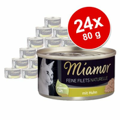 Varčno pakiranje: Miamor Feine Filets Naturelle 24 x 80 g - Tuna & meso rakovice